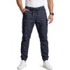 CQR Men’s Flex Lightweight Joggers, Elastic Waist Drawstring Casual Pants, Tapered Fit Water Resistant Outdoor Cargo Pants(Asset Operator Navy)