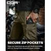 CQR Men’s Flex Lightweight Joggers, Elastic Waist Drawstring Casual Pants, Tapered Fit Water Resistant Outdoor Cargo Pants(Asset Soil Green)
