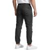 CQR Men’s Flex Lightweight Joggers, Elastic Waist Drawstring Casual Pants, Tapered Fit Water Resistant Outdoor Cargo Pants(Essential Black)