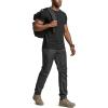 CQR Men’s Flex Lightweight Joggers, Elastic Waist Drawstring Casual Pants, Tapered Fit Water Resistant Outdoor Cargo Pants(Essential Black)