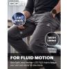 CQR Men’s Flex Lightweight Joggers, Elastic Waist Drawstring Casual Pants, Tapered Fit Water Resistant Outdoor Cargo Pants(Essential Charcoal)
