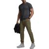 CQR Men’s Flex Lightweight Joggers, Elastic Waist Drawstring Casual Pants, Tapered Fit Water Resistant Outdoor Cargo Pants(Essential Soil Green)