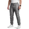 CQR Men’s Flex Lightweight Joggers, Elastic Waist Drawstring Casual Pants, Tapered Fit Water Resistant Outdoor Cargo Pants(Squad Stone)