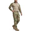 CQR Men’s Flex Lightweight Joggers, Elastic Waist Drawstring Casual Pants, Tapered Fit Water Resistant Outdoor Cargo Pants(Squad Utility Camo)