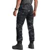 CQR Men’s Flex Lightweight Joggers, Elastic Waist Drawstring Casual Pants, Tapered Fit Water Resistant Outdoor Cargo Pants(Squad Utility Camo Black)