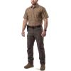CQR Men’s Short Sleeve Tactical Shirts, UPF 50+ Ripstop Military Work Shirts, Breathable Button Down Outdoor Hiking Shirt(Journeyman Cougar)