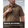 CQR Men’s Short Sleeve Tactical Shirts, UPF 50+ Ripstop Military Work Shirts, Breathable Button Down Outdoor Hiking Shirt(Journeyman Cougar)