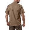 CQR Men’s Short Sleeve Tactical Shirts, UPF 50+ Ripstop Military Work Shirts, Breathable Button Down Outdoor Hiking Shirt(Journeyman Cougar)