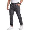 CQR Men’s Flex Lightweight Joggers, Elastic Waist Drawstring Casual Pants, Tapered Fit Water Resistant Outdoor Cargo Pants(Essential Charcoal)
