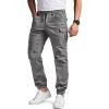 CQR Men’s Flex Lightweight Joggers, Elastic Waist Drawstring Casual Pants, Tapered Fit Water Resistant Outdoor Cargo Pants(Squad Stone)