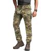 CQR Men’s Flex Lightweight Joggers, Elastic Waist Drawstring Casual Pants, Tapered Fit Water Resistant Outdoor Cargo Pants(Squad Utility Camo)