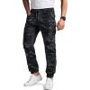 CQR Men’s Flex Lightweight Joggers, Elastic Waist Drawstring Casual Pants, Tapered Fit Water Resistant Outdoor Cargo Pants(Squad Utility Camo Black)