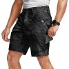 CQR Men’s Stretch Utility Shorts, Lightweight Quick Dry Casual Shorts, Hiking Golf Cargo Shorts with Zipper Pockets(Sedona Camo Utility Camo Black)
