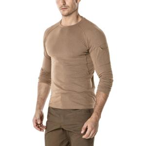 CQR Men’s Combat Shirt Tactical 1/4 Zip Long Sleeve Military BDU Shirts Camo EDC Top with Pockets(Tacti Dri Coyote)