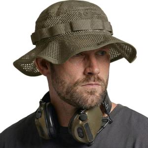 CQR Men’s Tactical Boonie Hat, Breathable Packable Sun Hat for Hunting, Hiking, Fishing, Shooting, and Outdoor Activities(Sniper Soil Green)