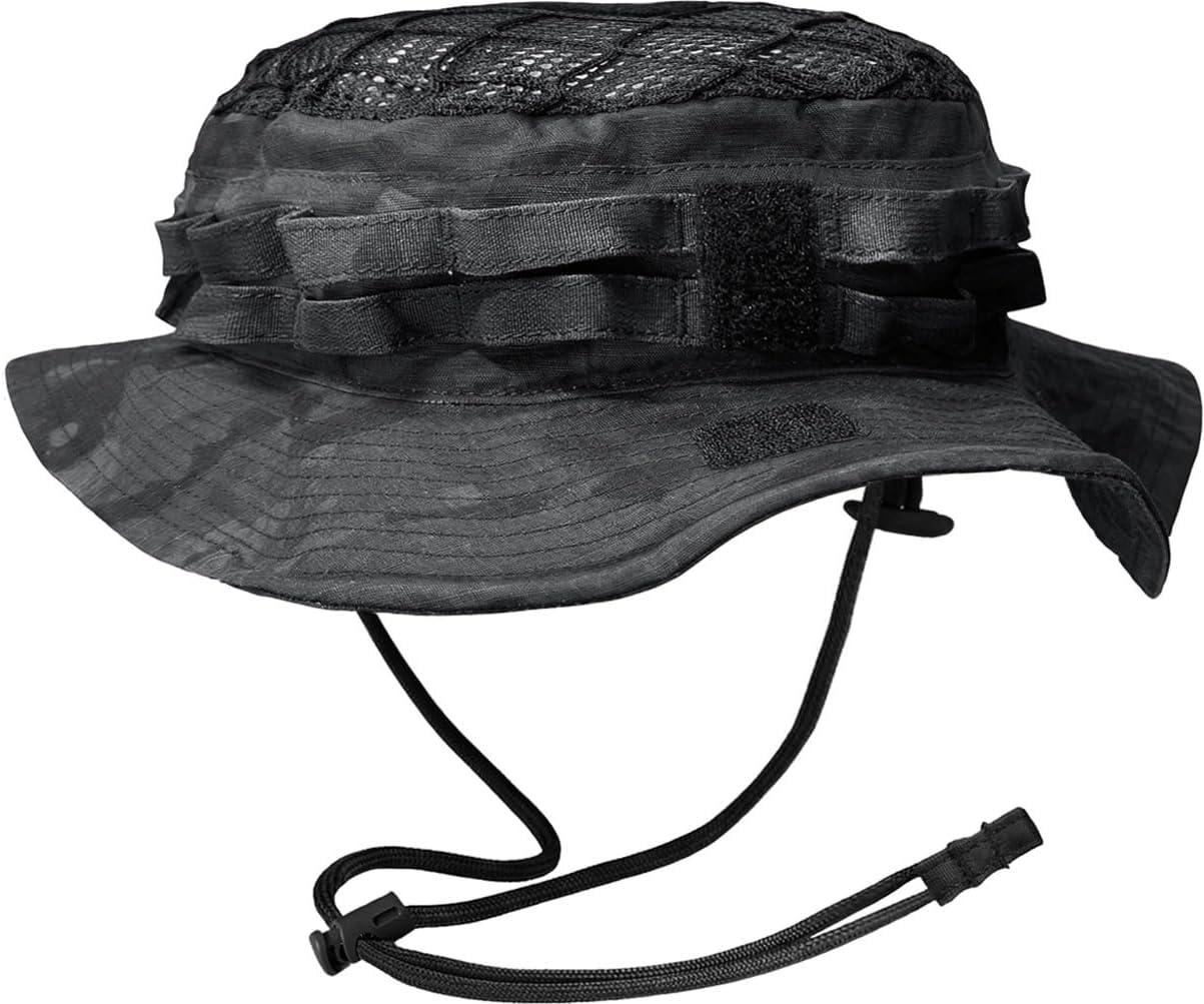 image:imageCQR Mens Tactical Boonie Hat Breathable Packable Sun Hat for Hunting Hiking Fishing Shooting and Outdoor ActivitiesSentinel Utility Camo Black
