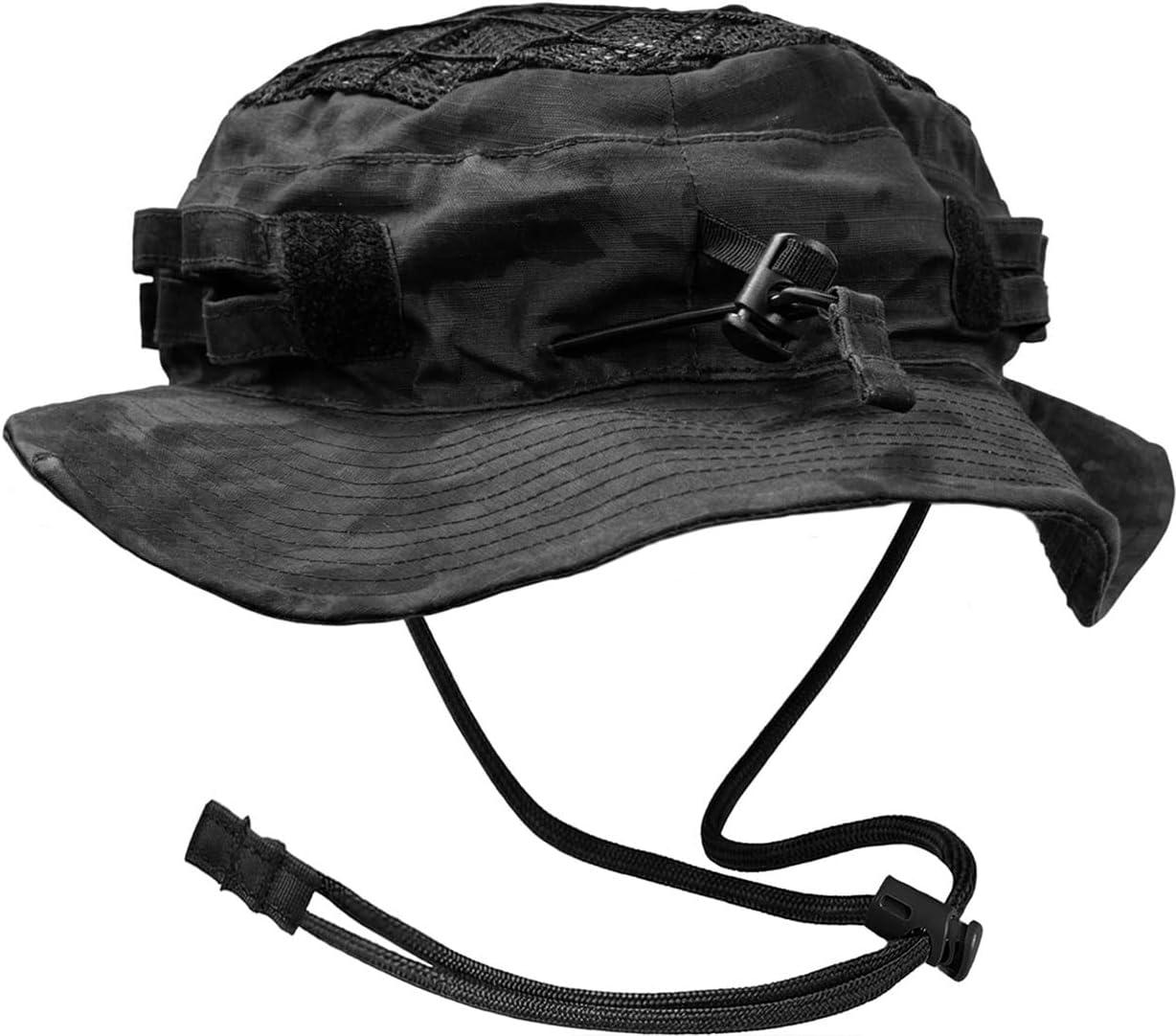 image:imageCQR Mens Tactical Boonie Hat Breathable Packable Sun Hat for Hunting Hiking Fishing Shooting and Outdoor ActivitiesSentinel Utility Camo Black
