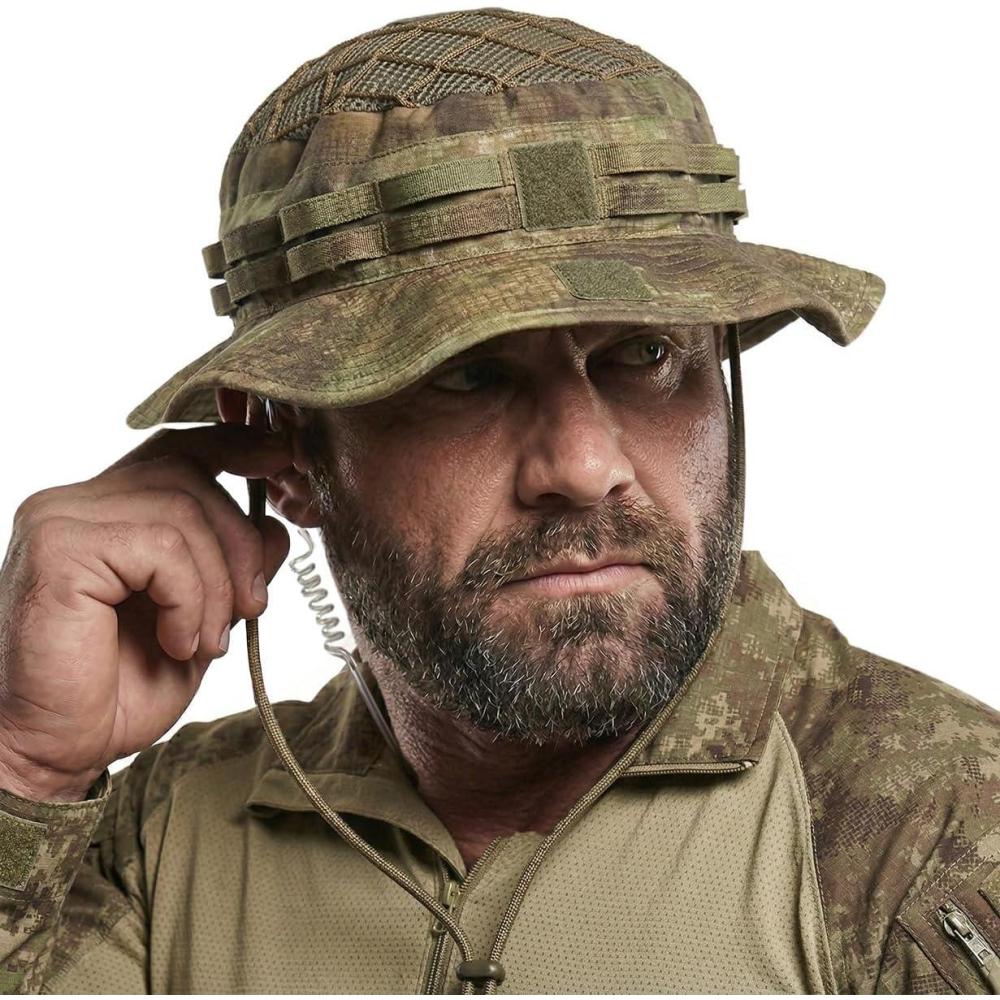 image:imageCQR Mens Tactical Boonie Hat Breathable Packable Sun Hat for Hunting Hiking Fishing Shooting and Outdoor ActivitiesSentinel Fractal Camo