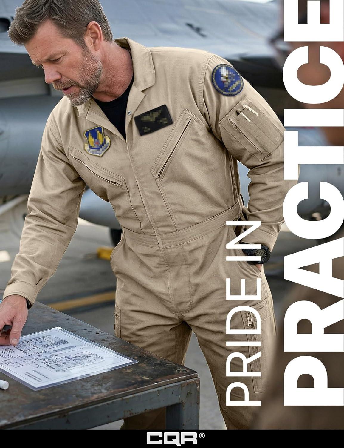 image:imageCQR Mens Tactical Ripstop ZipFront Coverall Lightweight Durable Utility Work Jumpsuit for Mechanics and TechniciansVortex Alamo Khaki