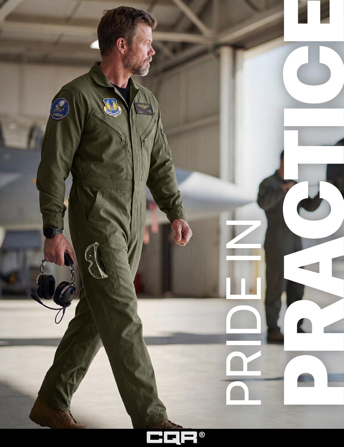image:imageCQR Mens Tactical Ripstop ZipFront Coverall Lightweight Durable Utility Work Jumpsuit for Mechanics and TechniciansVortex Soil Green