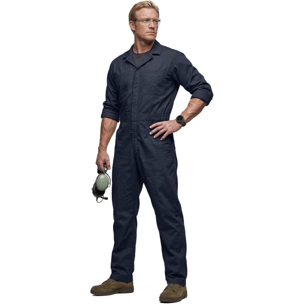 image:imageCQR Mens Tactical Ripstop ZipFront Coverall Lightweight Durable Utility Work Jumpsuit for Mechanics and TechniciansVortex Lt Operator Navy