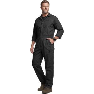 CQR Men’s Tactical Ripstop Zip-Front Coverall, Lightweight Durable Utility Work Jumpsuit for Mechanics and Technicians(Vortex Black)