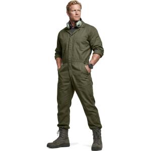 CQR Men’s Tactical Ripstop Zip-Front Coverall, Lightweight Durable Utility Work Jumpsuit for Mechanics and Technicians(Vortex Lt Soil Green)