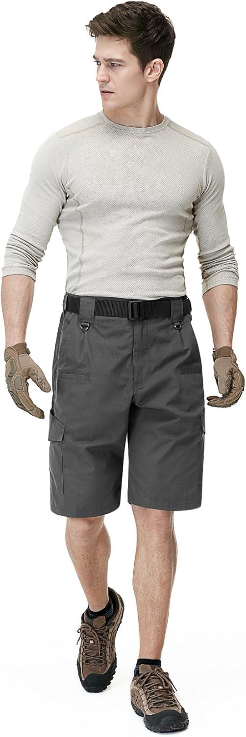 image:imageCQR Mens Quick Dry Stretch Hiking Cargo Shorts Lightweight Water Resistant Tactical Casual Golf amp Outdoor with PocketsRipstop Green