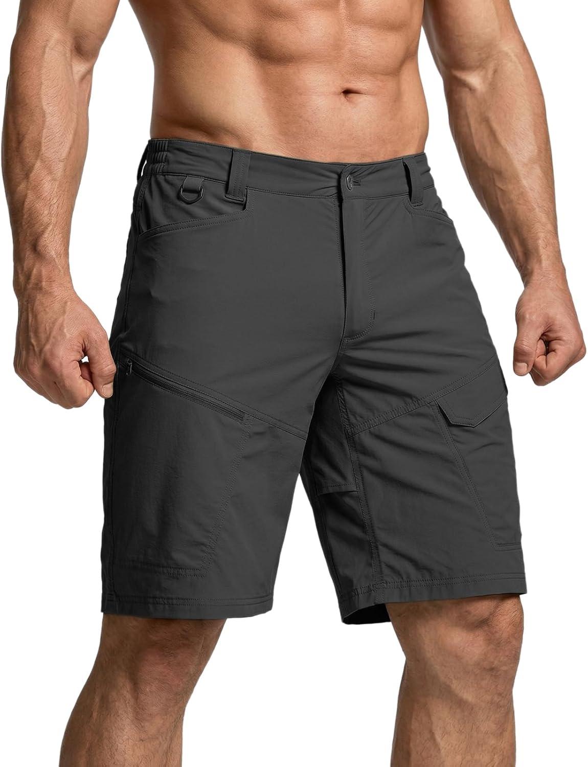 image:imageCQR Mens Quick Dry Stretch Hiking Cargo Shorts Lightweight Water Resistant Tactical Casual Golf amp Outdoor with PocketsRocky Aero Flex Black