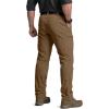 CQR Men’s Quick Dry Tactical Pants, Water Resistant Outdoor Pants, Lightweight Stretch Cargo Work Hiking Pants(Rocky W/Belt Hazelnut)